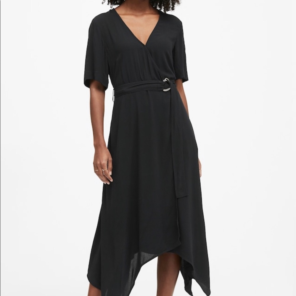 Handkerchief-Hem Wrap Dress